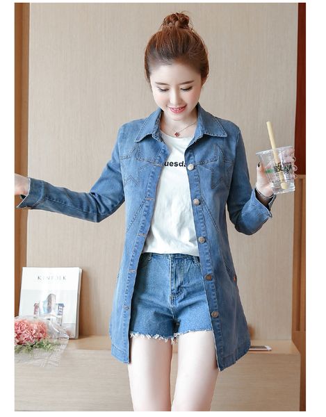 women jacket fashion 2019 autumn new embroidery plus size female loose denim slim long jeans cowboy coat female printing letter, Black;brown
women jacket fashion 2019 autumn new embroidery plus size female loose denim slim long jeans cowboy coat female printing letter, Black;brown