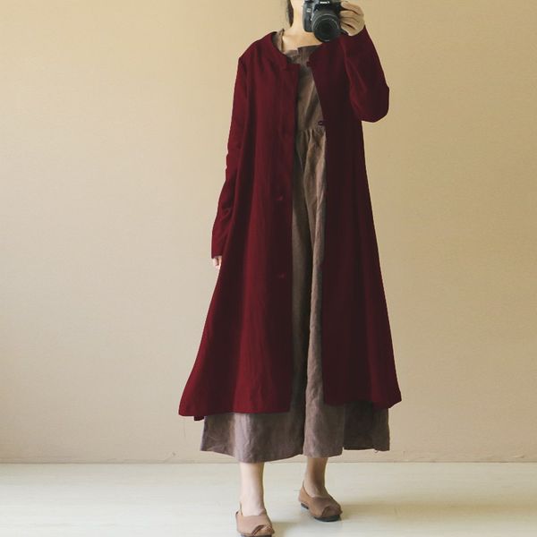 2019 spring elegant women split hem long sleeve solid cotton linen black jacket kaftan vintage baggy long coat vestido big size, Black;brown
2019 spring elegant women split hem long sleeve solid cotton linen black jacket kaftan vintage baggy long coat vestido big size, Black;brown