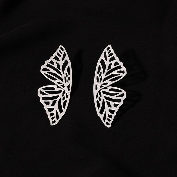 trendy hollow butterfly stud earrings romantic elegant big fan shaped metal earrings for women ear accessories jewelry gifts, Golden;silver
trendy hollow butterfly stud earrings romantic elegant big fan shaped metal earrings for women ear accessories jewelry gifts, Golden;silver