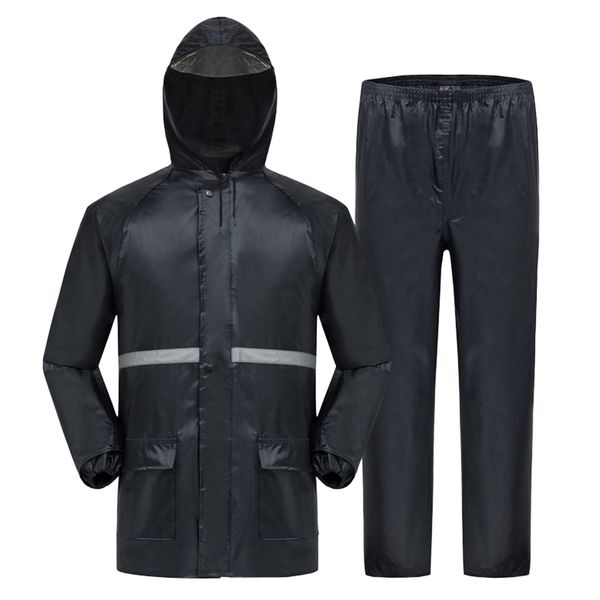 lightweight waterproof rain suit rain coat hooded with rim and pants set with reflective strip outdoors, Blue;black
lightweight waterproof rain suit rain coat hooded with rim and pants set with reflective strip outdoors, Blue;black
