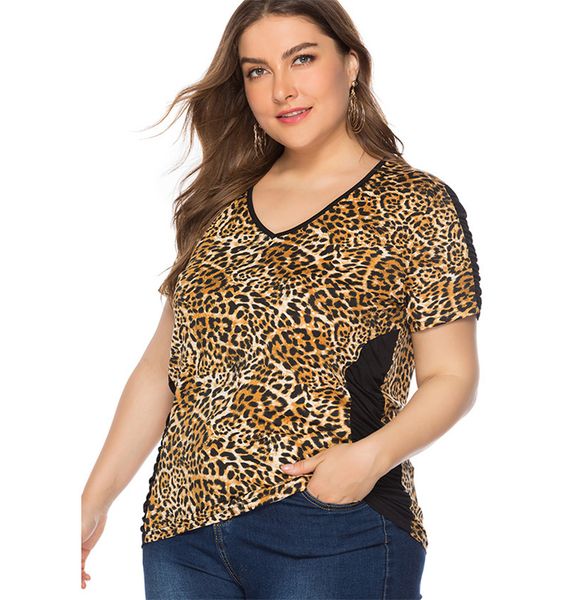 New T Shirt Plus Size T Shirts for Women V Neck Leopard Large Printed Short Sleeved Fit T Shirt Female Shirt Top
New T Shirt Plus Size T Shirts for Women V Neck Leopard Large Printed Short Sleeved Fit T Shirt Female Shirt Top