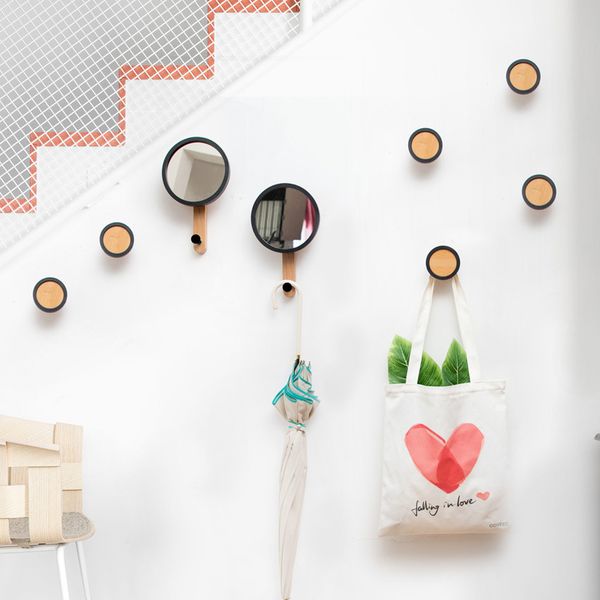 nordic hanging wooden hooks bag coat hanger mirror round hook organizer wall home living room practical decoration rack
nordic hanging wooden hooks bag coat hanger mirror round hook organizer wall home living room practical decoration rack