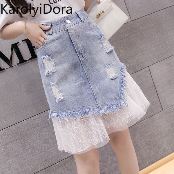 5xl plus size women's denim skirt 2020 new korean version of lace lace stitching embroidery a word female bag hip skirt, Black
5xl plus size women's denim skirt 2020 new korean version of lace lace stitching embroidery a word female bag hip skirt, Black