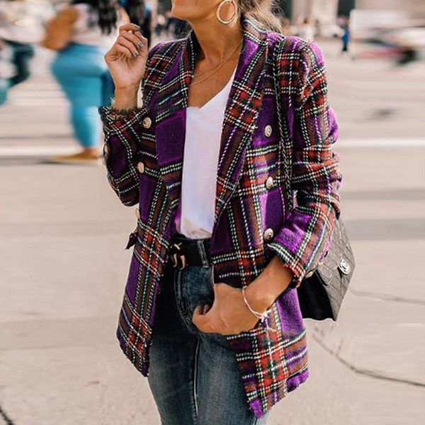 plaid print womens blazer cardigan long sleeve lapel neck womens fleece jackets ladies casual blazer, White;black
plaid print womens blazer cardigan long sleeve lapel neck womens fleece jackets ladies casual blazer, White;black