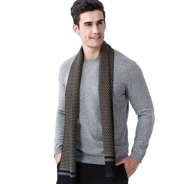 new european and american recreational business honeycomb coloured men's scarf, Blue;gray
new european and american recreational business honeycomb coloured men's scarf, Blue;gray