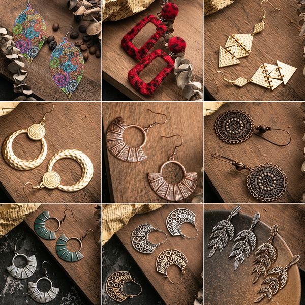 simple vintage leopard autumn and winter teardrop earrings for women metal leaf round circle water drop pendant african jewelry, Silver
simple vintage leopard autumn and winter teardrop earrings for women metal leaf round circle water drop pendant african jewelry, Silver
