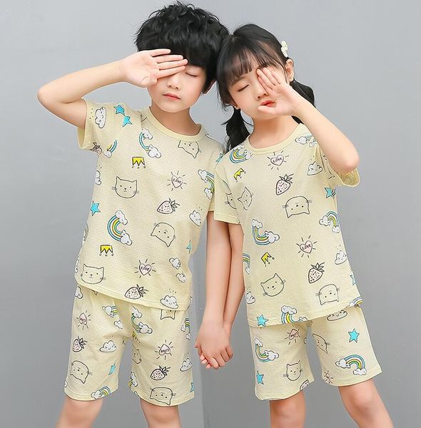rainbow clouds children's pajamas summer short-sleeved tshirt + shorts set kids pyjamas girls pajamas baby princess sleepwear, Blue;red
rainbow clouds children's pajamas summer short-sleeved tshirt + shorts set kids pyjamas girls pajamas baby princess sleepwear, Blue;red