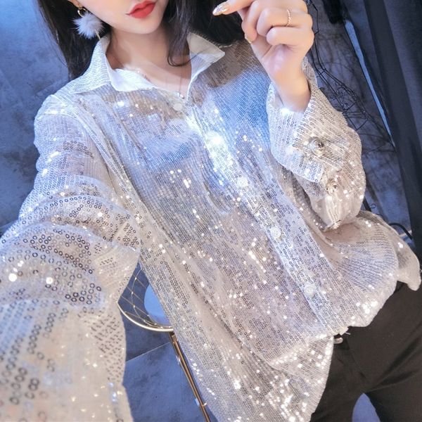 glitter white sequin autumn women long sleeve fashion sequin shirt blouse women streetwear see through clothes new
glitter white sequin autumn women long sleeve fashion sequin shirt blouse women streetwear see through clothes new