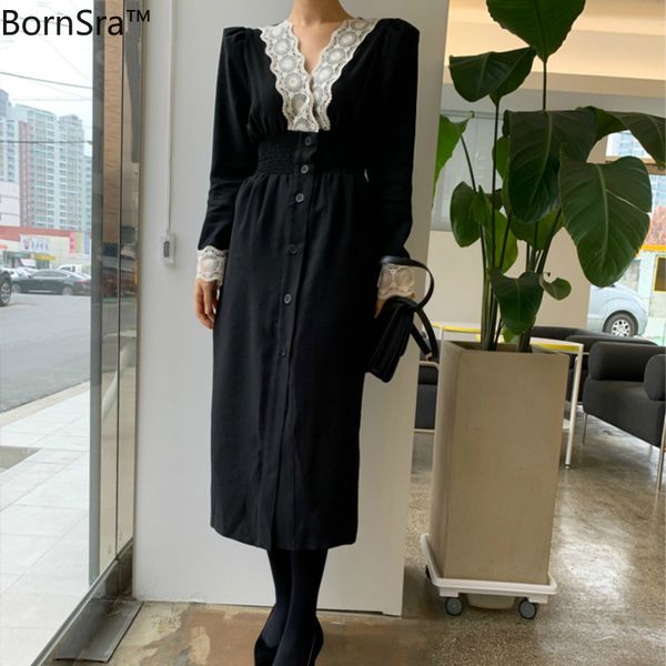 bornsra v-neck patchwork lace single-breasted female dress stretch slim high waist women dress spring elegant 2019, Black;gray
bornsra v-neck patchwork lace single-breasted female dress stretch slim high waist women dress spring elegant 2019, Black;gray
