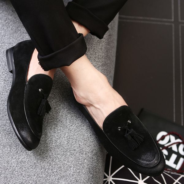genuine leather cow suede tassel men loafers designer brand slip on dress shoes oxfords shoes for man red sole, Black
genuine leather cow suede tassel men loafers designer brand slip on dress shoes oxfords shoes for man red sole, Black