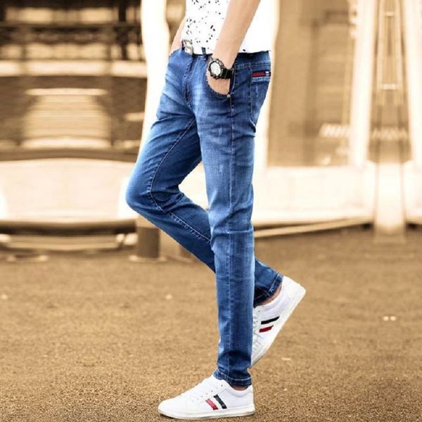 2019 spring and autumn new men's jeans men's feet slim casual fashion trend straight long pants male w707, Blue
2019 spring and autumn new men's jeans men's feet slim casual fashion trend straight long pants male w707, Blue