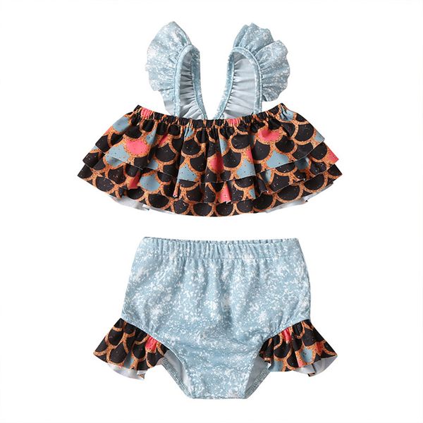 children two-piece suits summer kids girl bikini sets fish scale ruffles +shorts outfits swimwear beach bathing suit, White
children two-piece suits summer kids girl bikini sets fish scale ruffles +shorts outfits swimwear beach bathing suit, White