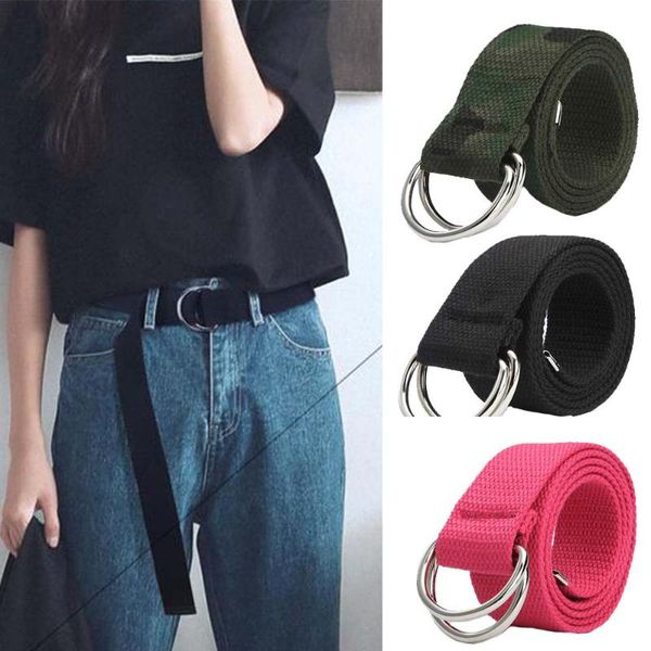 new belt canvas alloy double ring buckle belt adjustable outdoor casual multicolor women and men, Black;brown
new belt canvas alloy double ring buckle belt adjustable outdoor casual multicolor women and men, Black;brown