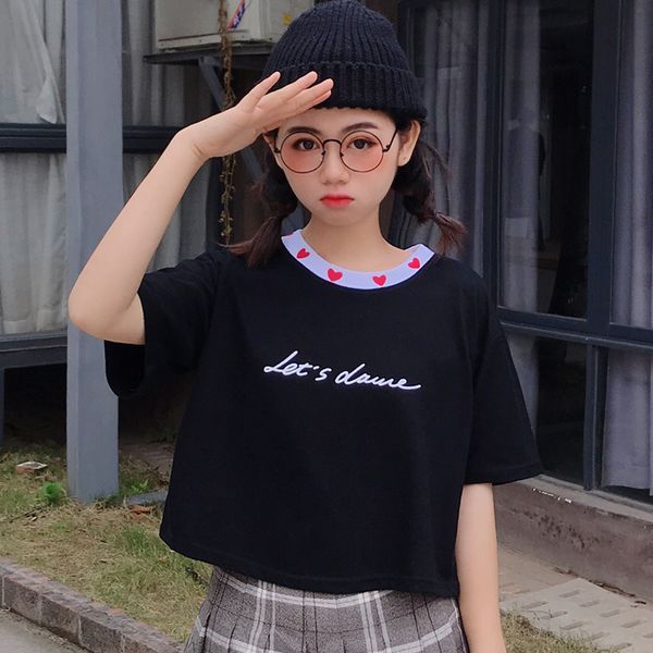 korean style fresh white short sleeve t-shirt female harajuku kawaii crop women summer love letter printed black crop tshirt
korean style fresh white short sleeve t-shirt female harajuku kawaii crop women summer love letter printed black crop tshirt