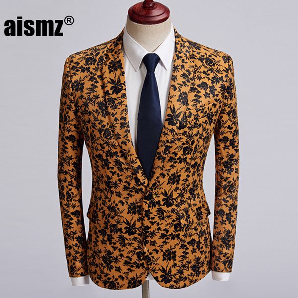 aismz men plus size casual blazer orange black flowers pattern suit jacket slim fit wedding groom disfraz hombre stage clothes, White;black
aismz men plus size casual blazer orange black flowers pattern suit jacket slim fit wedding groom disfraz hombre stage clothes, White;black