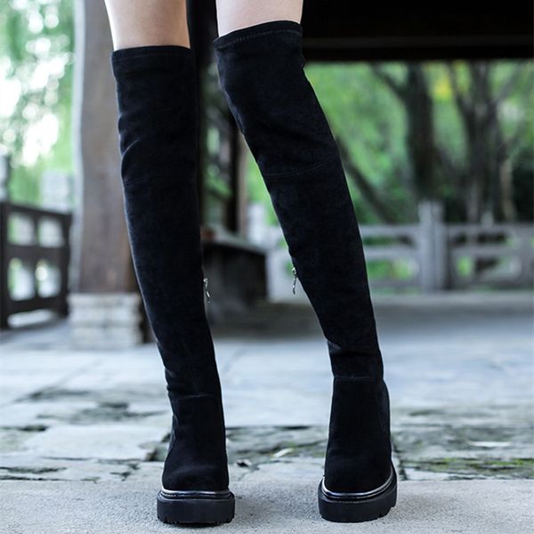 occaman winter style plush wedges shoes lace up high heels shoes woman female slim thigh over knee high boots 85255, Black
occaman winter style plush wedges shoes lace up high heels shoes woman female slim thigh over knee high boots 85255, Black