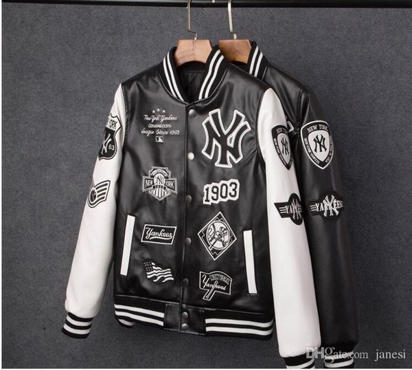 men jackets brand caual mens new york pu coat fashion hip hop embroidery baseball ny jacket sweatshirts, Black;brown
men jackets brand caual mens new york pu coat fashion hip hop embroidery baseball ny jacket sweatshirts, Black;brown