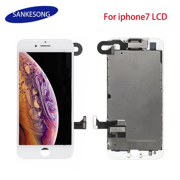 для iphone 7 бальк / белый жк-дисплей с сенсорным экраном digitizer замена передней камеры бесплатная доставка dhl