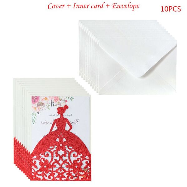 10pcs/set pretty girl holiday invitations card hollow glitter paper envelopes x4yd 
10pcs/set pretty girl holiday invitations card hollow glitter paper envelopes x4yd