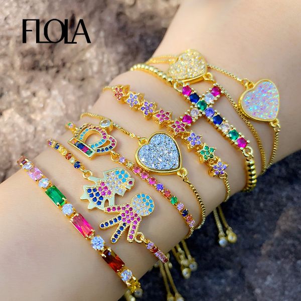 flola cz rainbow cross bracelet woman rainbow crystal boy girl heart charm bracelet 24k gold jewelry pulseras mujer moda brtb78, Golden;silver
flola cz rainbow cross bracelet woman rainbow crystal boy girl heart charm bracelet 24k gold jewelry pulseras mujer moda brtb78, Golden;silver