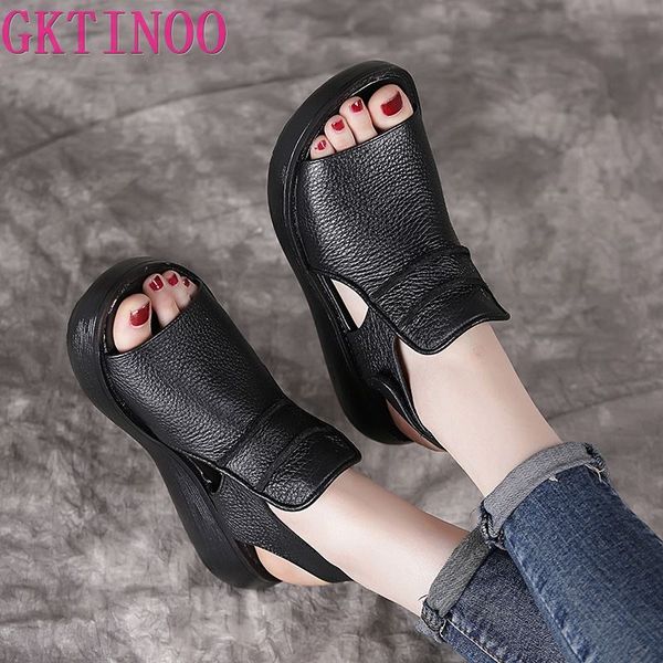 gktinoo 2020 summer shoes thick bottom flat platform sandals for women genuine cow leather fashion wedges peep toe women sandals, Black
gktinoo 2020 summer shoes thick bottom flat platform sandals for women genuine cow leather fashion wedges peep toe women sandals, Black