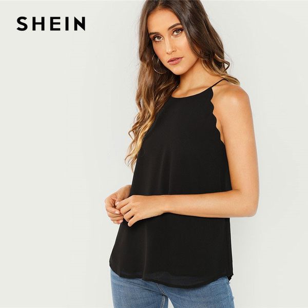 shein black modern lady weekend casual scallop trim keyhole back 2019 summer women highstreet fashion vest halter, White
shein black modern lady weekend casual scallop trim keyhole back 2019 summer women highstreet fashion vest halter, White