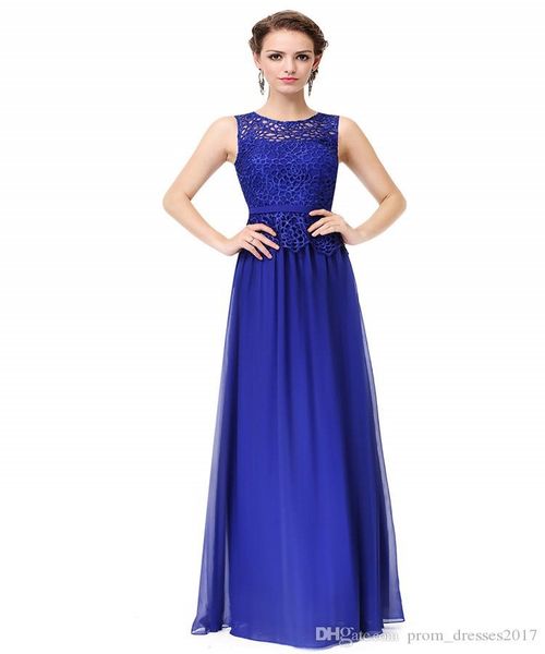 new elegant lace sleeveless long formal evening dresses royal blue white chiffon evening prom dresses, Black;red
new elegant lace sleeveless long formal evening dresses royal blue white chiffon evening prom dresses, Black;red