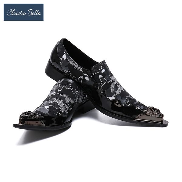 christia bella fashion printing genuine leather men business shoes plus size slip on metal pointed toe formal dress men shoes, Black
christia bella fashion printing genuine leather men business shoes plus size slip on metal pointed toe formal dress men shoes, Black