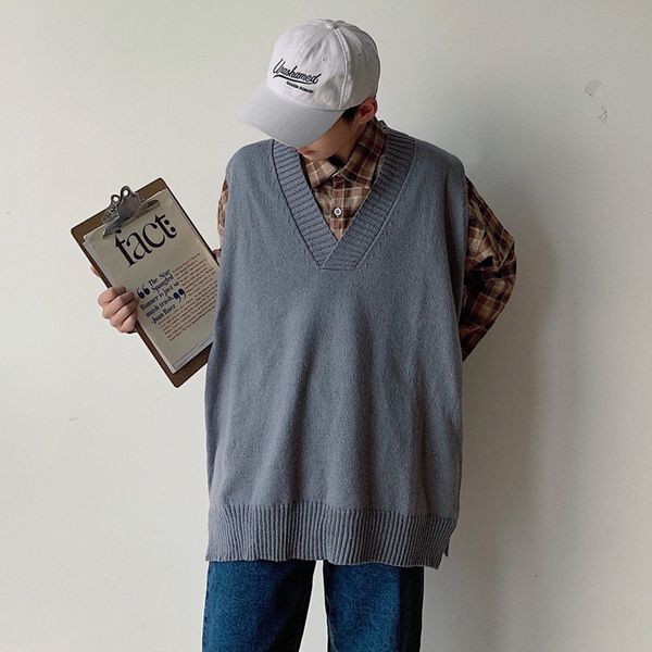 v-neck sweater vest men's fashion solid color casual knit pullover men streetwear loose sleeveless sweater male sweter clothes, White;black
v-neck sweater vest men's fashion solid color casual knit pullover men streetwear loose sleeveless sweater male sweter clothes, White;black