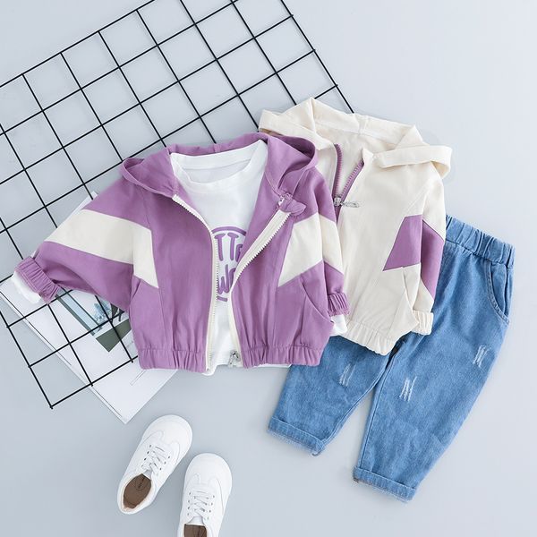 autumn infant boys girls fashion 3pcs clothes sets cotton letters printed long sleeve t shirt + denim pants + hooded jackets, White
autumn infant boys girls fashion 3pcs clothes sets cotton letters printed long sleeve t shirt + denim pants + hooded jackets, White