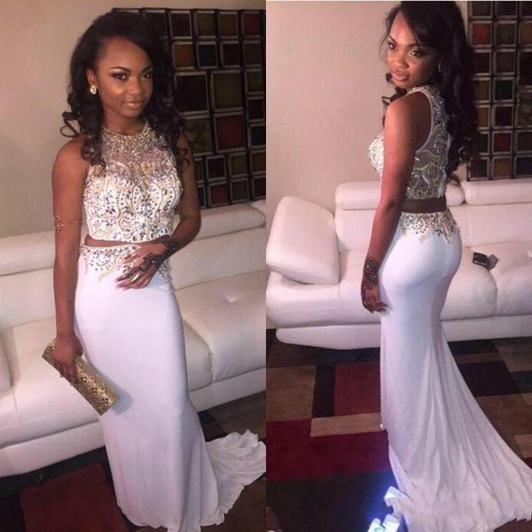 new black girl two pieces mermaid prom dresses major beading rhinestones beaded vestidos de fiesta white formal evening party gowns a115
new black girl two pieces mermaid prom dresses major beading rhinestones beaded vestidos de fiesta white formal evening party gowns a115