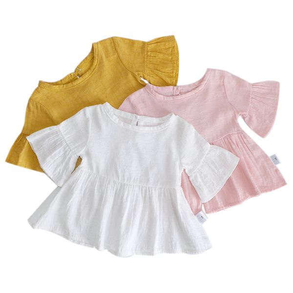 elbow sleeve spring summer girls blouses cotton casual baby girl shirts for children kids clothing shirts dress, White;black 
elbow sleeve spring summer girls blouses cotton casual baby girl shirts for children kids clothing shirts dress, White;black