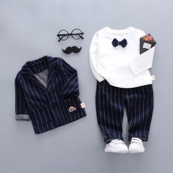 boys clothes evening suit cotton casual striped coat 3 pic a set handsome korean full kids clothes fashion, White
boys clothes evening suit cotton casual striped coat 3 pic a set handsome korean full kids clothes fashion, White