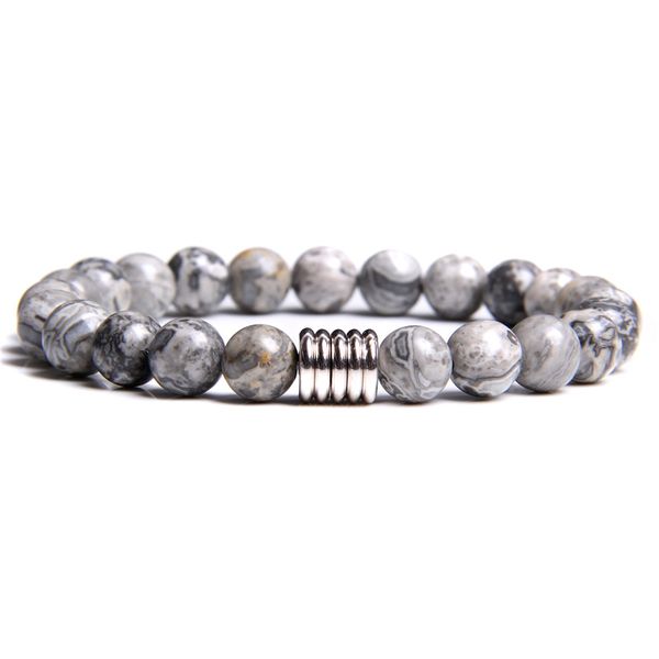 fashion design men jewelry gray map stone beads bracelet natural round stone beaded lucky energy charm bracelet for women men, Black
fashion design men jewelry gray map stone beads bracelet natural round stone beaded lucky energy charm bracelet for women men, Black