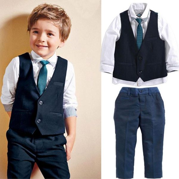 4pcs british style boy gentleman costume shirt pants vest necktie outfits boys formal suit wedding campus student dress, Blue
4pcs british style boy gentleman costume shirt pants vest necktie outfits boys formal suit wedding campus student dress, Blue