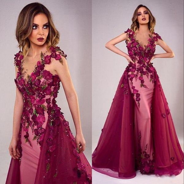 2020 arabic evening gowns with detachable train burgundy beads mermaid lace applique sleeveless luxury prom party dress, Black;red
2020 arabic evening gowns with detachable train burgundy beads mermaid lace applique sleeveless luxury prom party dress, Black;red