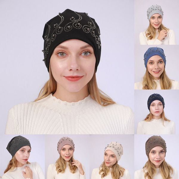 women's spring autumn beanie hat casual polyester shine pearls beanies for women skull beanie hats bonnet for female, Blue;gray
women's spring autumn beanie hat casual polyester shine pearls beanies for women skull beanie hats bonnet for female, Blue;gray