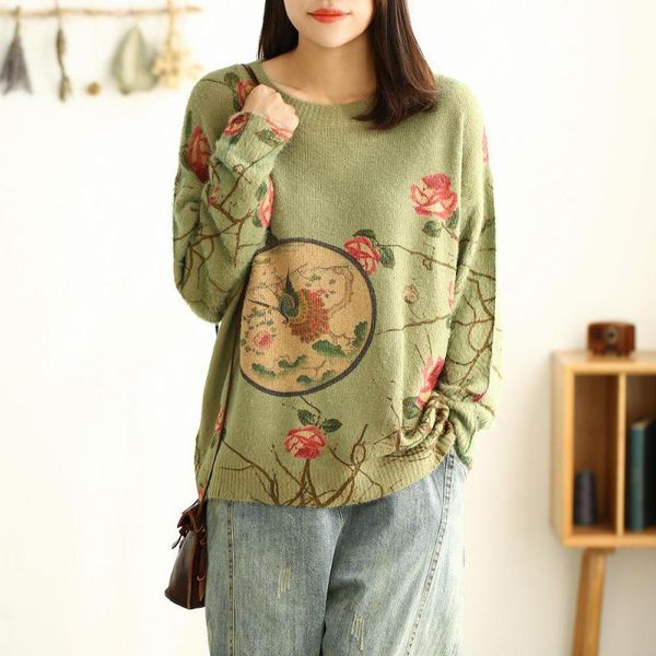 johnature loose retro fashion all-match floral print o-neck sweater 2019 autumn winter new comfortable plus size women sweater, White;black
johnature loose retro fashion all-match floral print o-neck sweater 2019 autumn winter new comfortable plus size women sweater, White;black