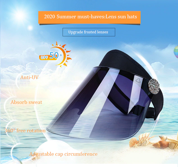 deer lady women anti-uv lens hat female plastic wide brim sun hat casual summer rotating empty plastic visor cap, Blue;gray
deer lady women anti-uv lens hat female plastic wide brim sun hat casual summer rotating empty plastic visor cap, Blue;gray