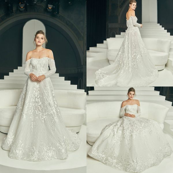 2019 country wedding dresses off the shoulder 3d floral appliques sweep train long sleeve bridal gowns custom made plus size wedding dress, White
2019 country wedding dresses off the shoulder 3d floral appliques sweep train long sleeve bridal gowns custom made plus size wedding dress, White