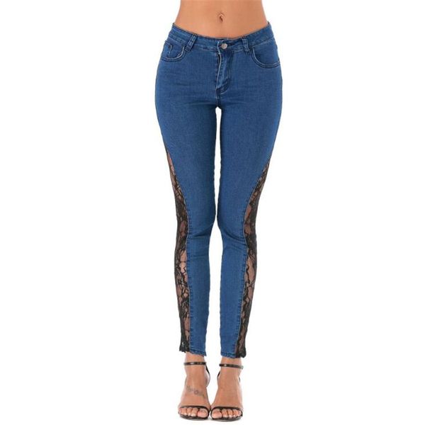 moruancle fashion women's stretch jeans pants lace patchwork skinny denim trousers for lady size -xxl, Blue
moruancle fashion women's stretch jeans pants lace patchwork skinny denim trousers for lady size -xxl, Blue