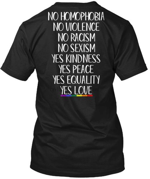 men t shirt no homophobia no violence lgbt shirt women t-shirt, White;black
men t shirt no homophobia no violence lgbt shirt women t-shirt, White;black
