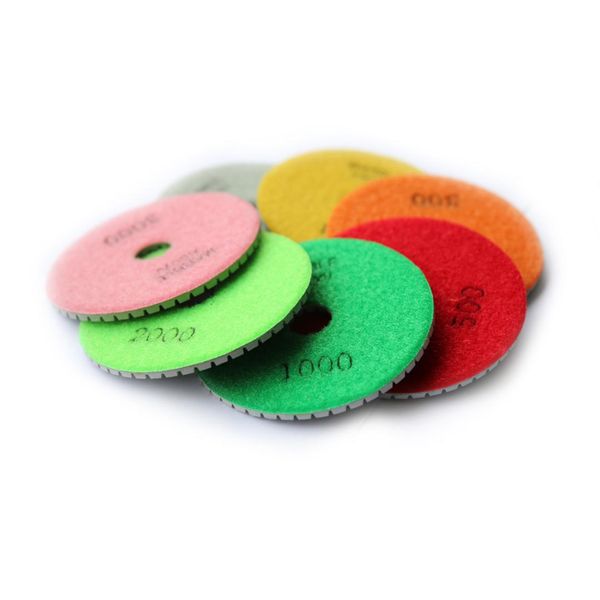 3" 4" wet dry diamond polishing pads 8 piece set granite stone concrete marble 
3" 4" wet dry diamond polishing pads 8 piece set granite stone concrete marble