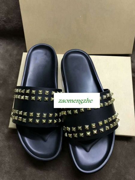high-quality donna studded designer willow nails soft bottom rubber slippers men's rivet junior spikes flat slippers, Black
high-quality donna studded designer willow nails soft bottom rubber slippers men's rivet junior spikes flat slippers, Black