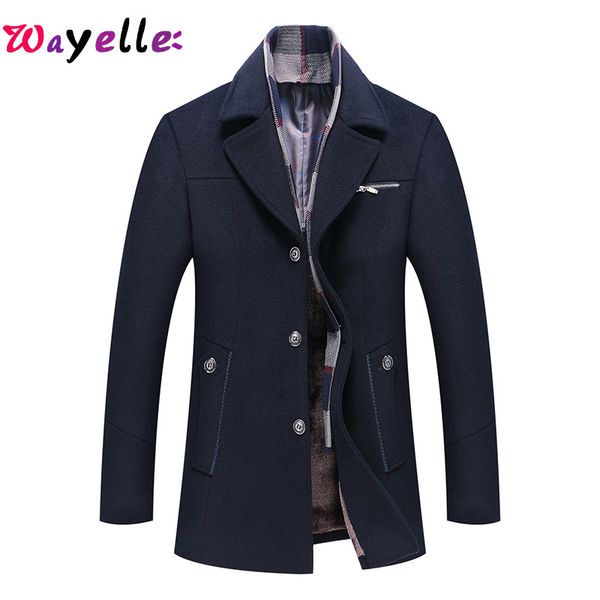 2019 men's winter woolen jacket coats male casual business fashion slim fit long jacket scarf men outwear, Black;brown
2019 men's winter woolen jacket coats male casual business fashion slim fit long jacket scarf men outwear, Black;brown
