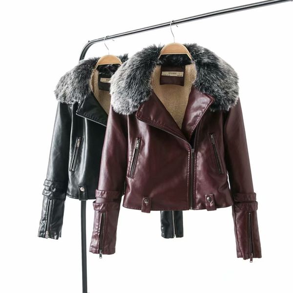 2019 winter faux lamb leather jacket women faux leather lambs wool fur collar winter jacket coats female warm thick outerwear, Black
2019 winter faux lamb leather jacket women faux leather lambs wool fur collar winter jacket coats female warm thick outerwear, Black