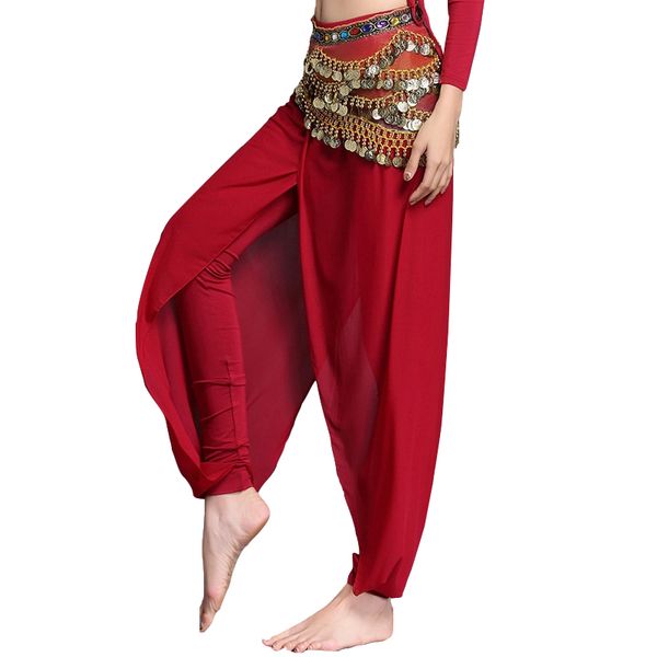 women belly dance accessories training clothes class wear skinny pants sheer chiffon dance long trousers (without belt, Black;red
women belly dance accessories training clothes class wear skinny pants sheer chiffon dance long trousers (without belt, Black;red