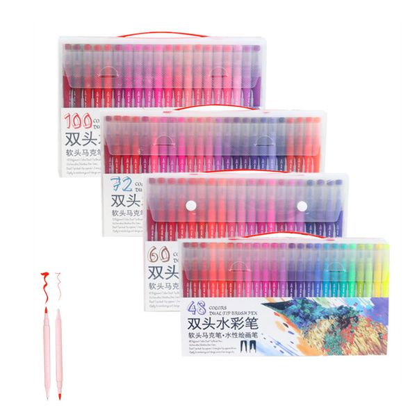 fineliner watercolors brush pen art markers sketch pen drawing brush set 48 60 72 100 colors professional markers back school
fineliner watercolors brush pen art markers sketch pen drawing brush set 48 60 72 100 colors professional markers back school