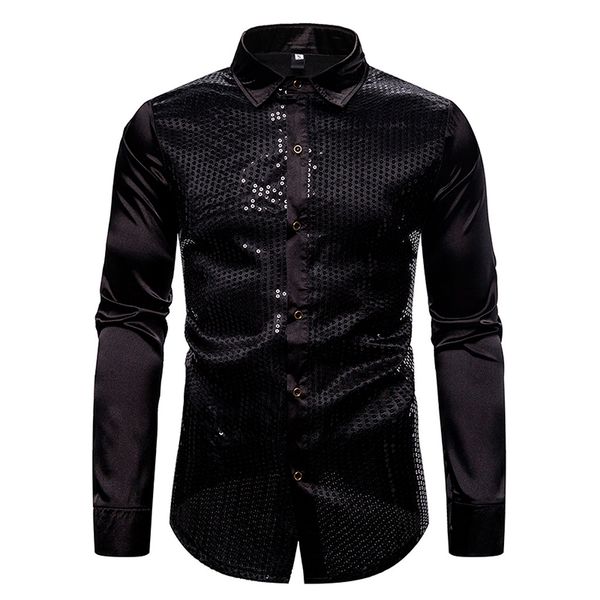 feitong men's autumn and winter nightclub show hosting lapel collar long sleeve shirt, White;black
feitong men's autumn and winter nightclub show hosting lapel collar long sleeve shirt, White;black