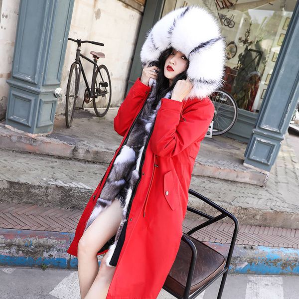 2019 winter women real fur coat natural fur collar hooded jacket female thick warm loose long parkas big outerwear a25, Black
2019 winter women real fur coat natural fur collar hooded jacket female thick warm loose long parkas big outerwear a25, Black